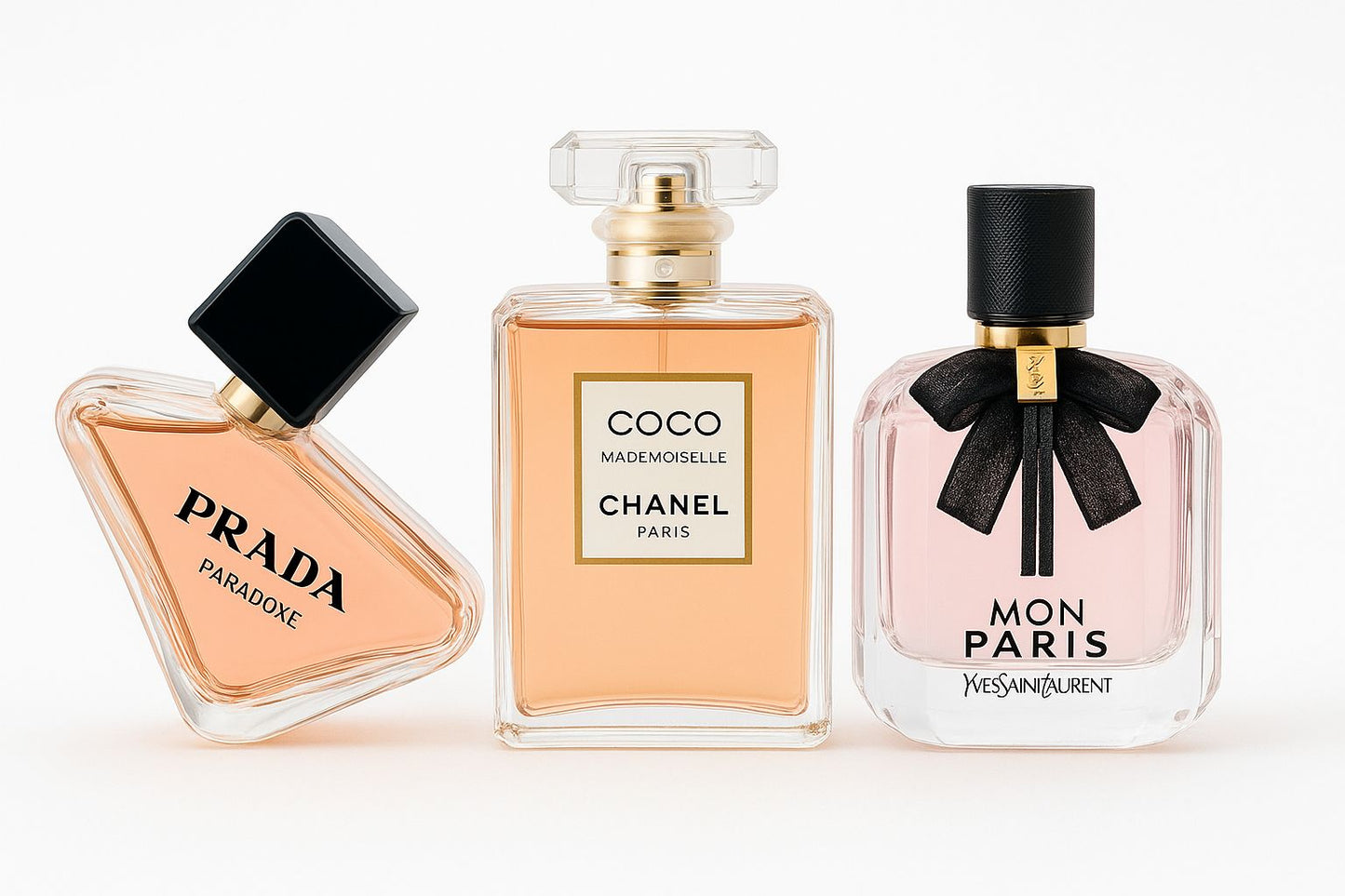 Paquete de 3 perfumes: Prada PARADOXE, COCO MADEMOISELLE e MON PARIS 100ml