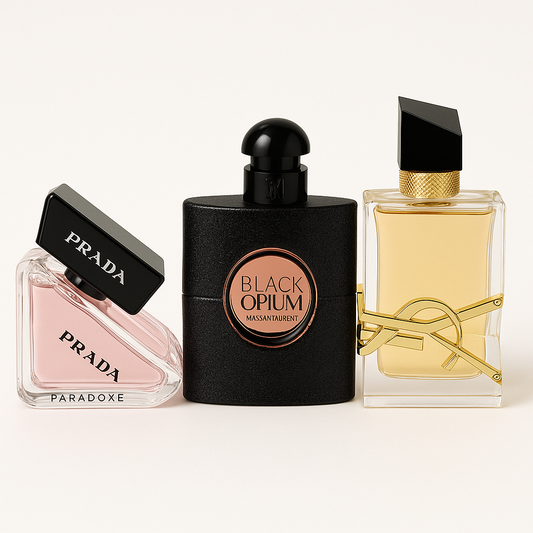 Paquete de 3 perfumes: Prada Paradoxe, Black Opium Yves Saint Laurent, Libre (Eau de Parfum)